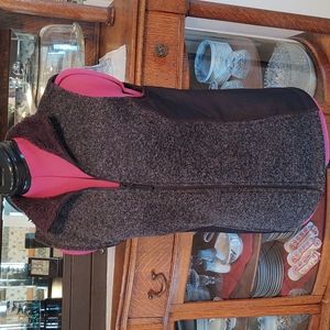 G.H. Bass Mixed Media Zip From Vest with Pockets Gray/Black XS